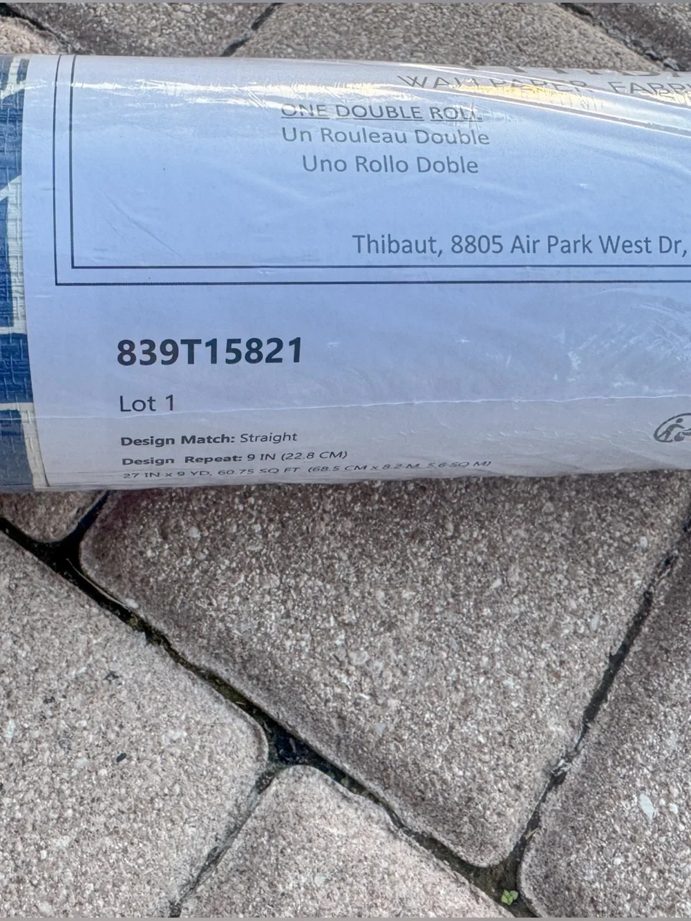 NWT THIBAUT Vinyl Wallpaper T15821 Canary Trellis Blue 1 Double Roll Non Woven